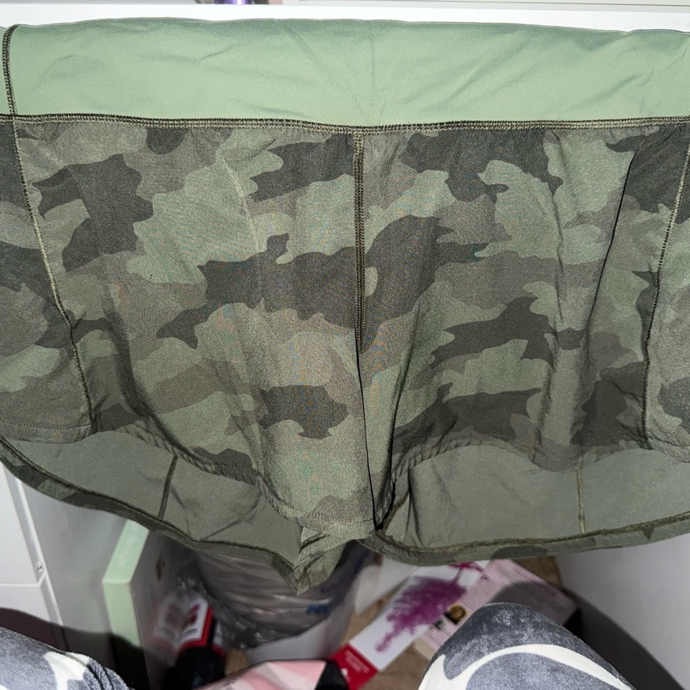 lululemon athletica Green Camo Athletic Shorts